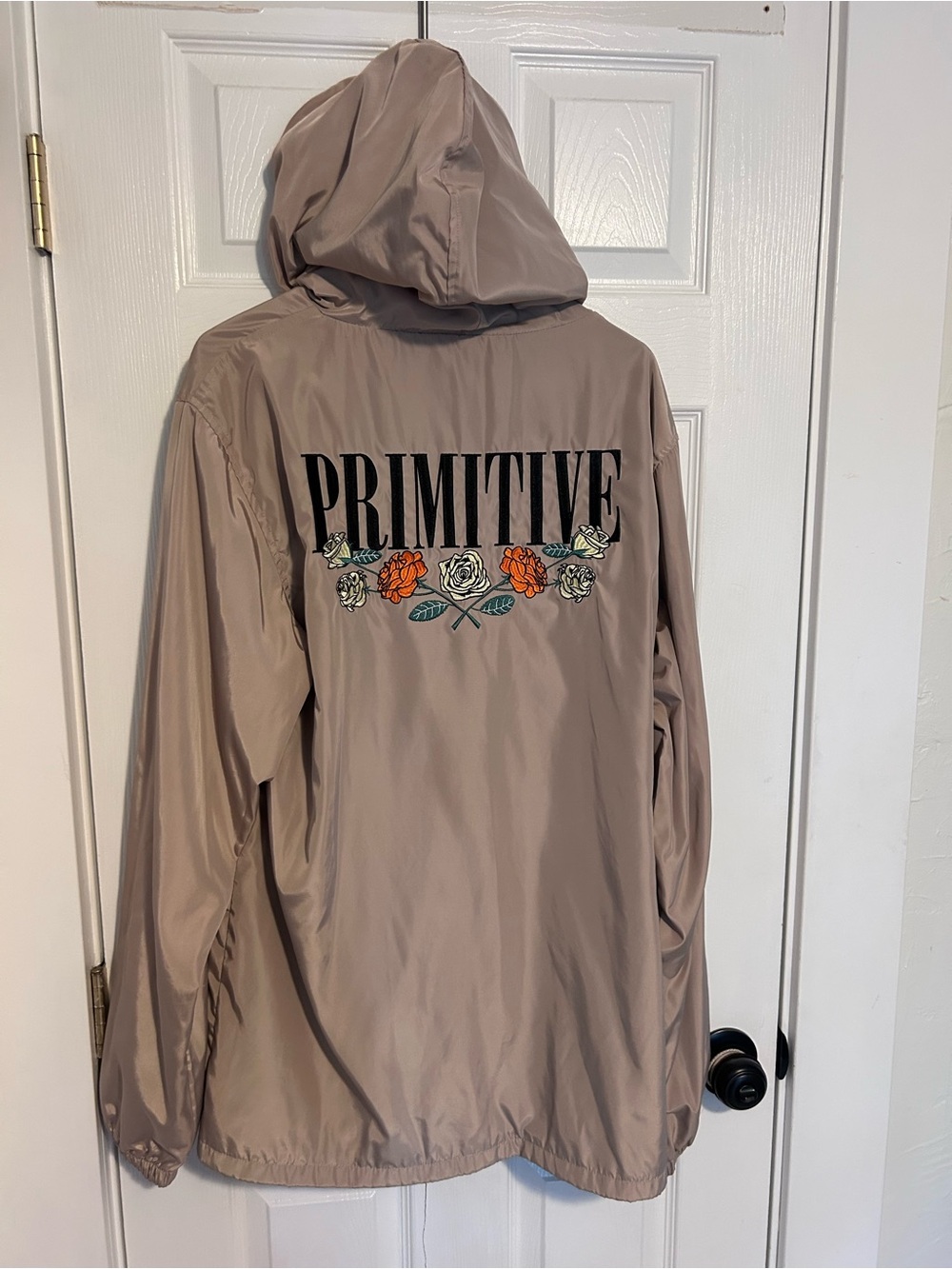 Primitive Lightweight Hooded Coach Jacket in Taupe